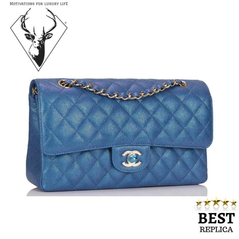 replica-Chanel-MINI-FLAP-BAG-BLUE-motivations-for-luxury-life