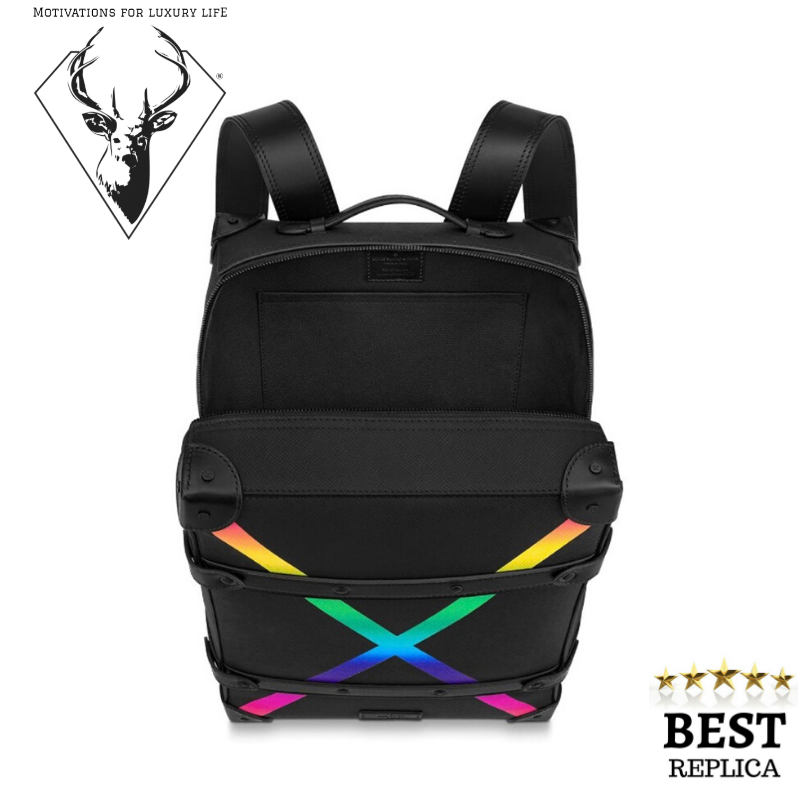 fake Louis Vuitton Soft Trunk Backpack Taiga PM Black_Rainbow motivations for luxury life