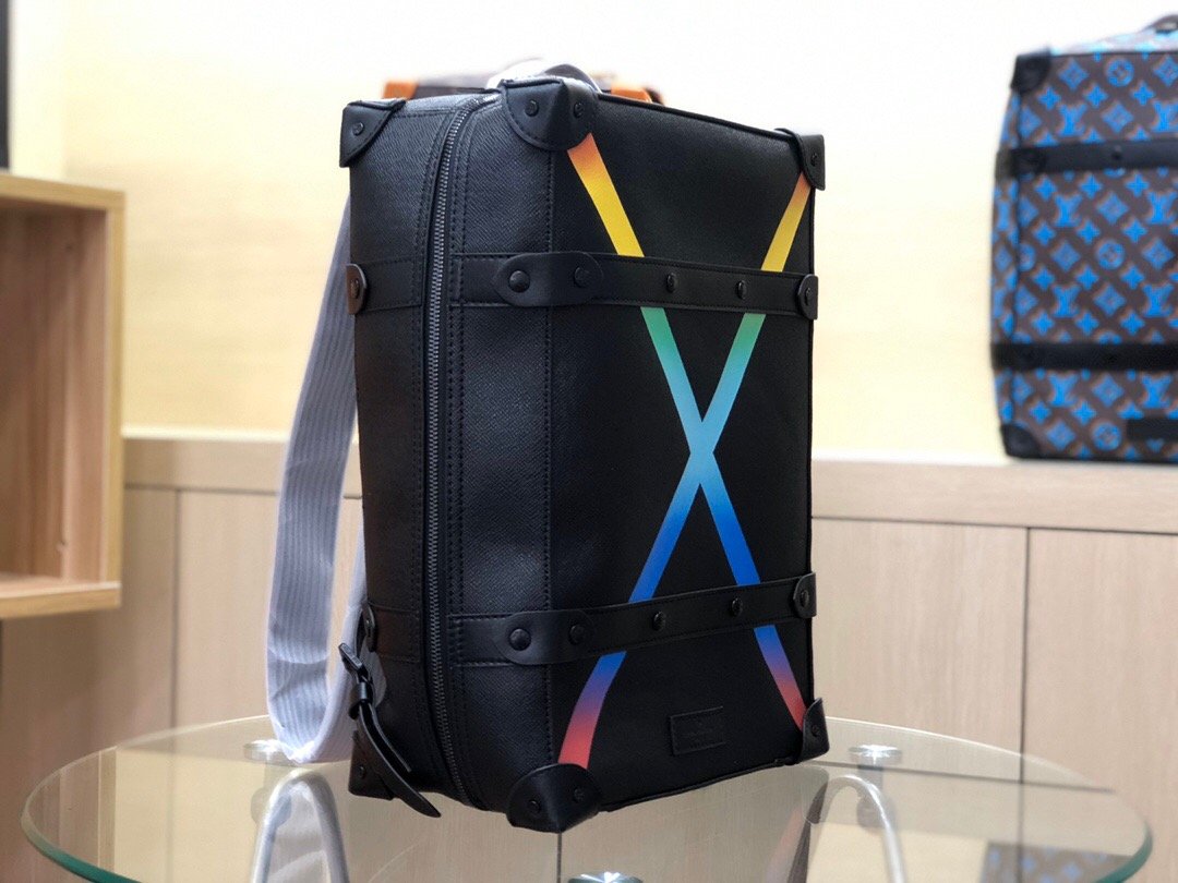 replica Louis Vuitton Soft Trunk Backpack Taiga PM Black_Rainbow motivations for luxury life