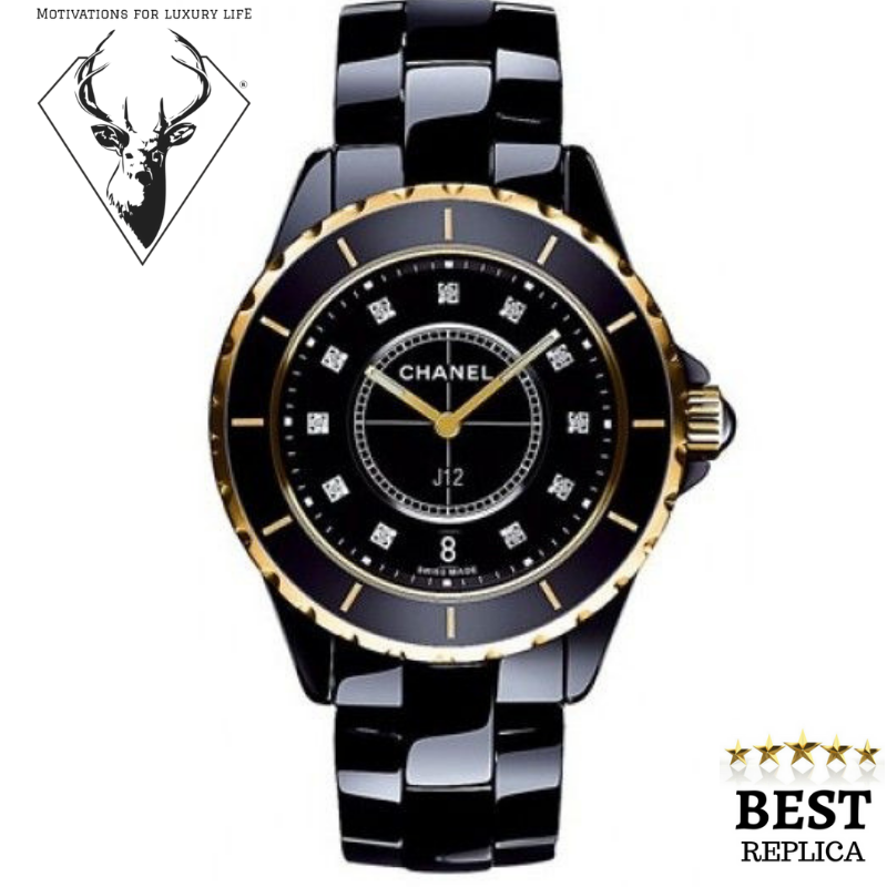 replica-black-gold-diamonds-Chanel-J12-Motivations-For-Luxury-Life